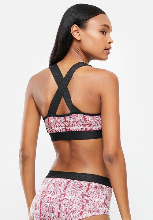 Jockey - 2 Pack heritage crop top - black & burgundy 