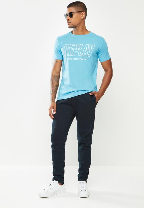 Replay - Bold print tee - light blue