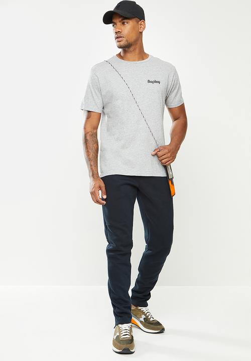 Replay - Left chest print tee - light grey 