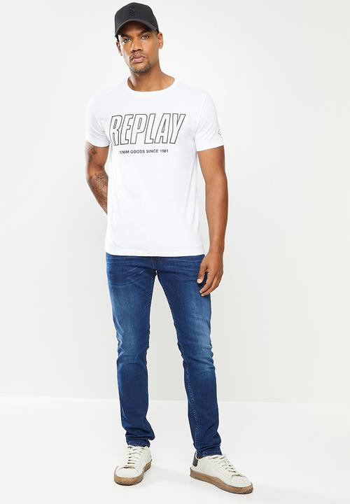 Replay - Bold print tee - white