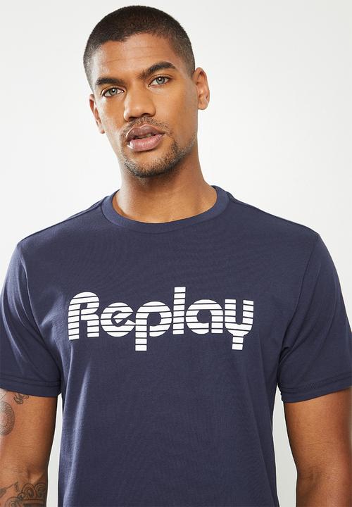 Replay - Replay printed tee - navy
