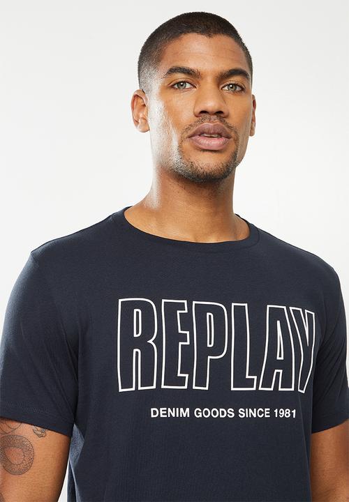 Replay - Bold print tee - navy