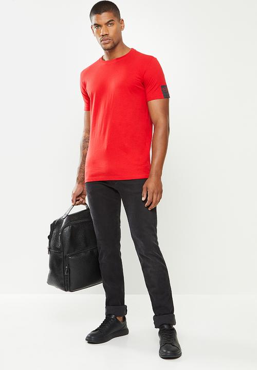 Replay - Left arm patch tee - red