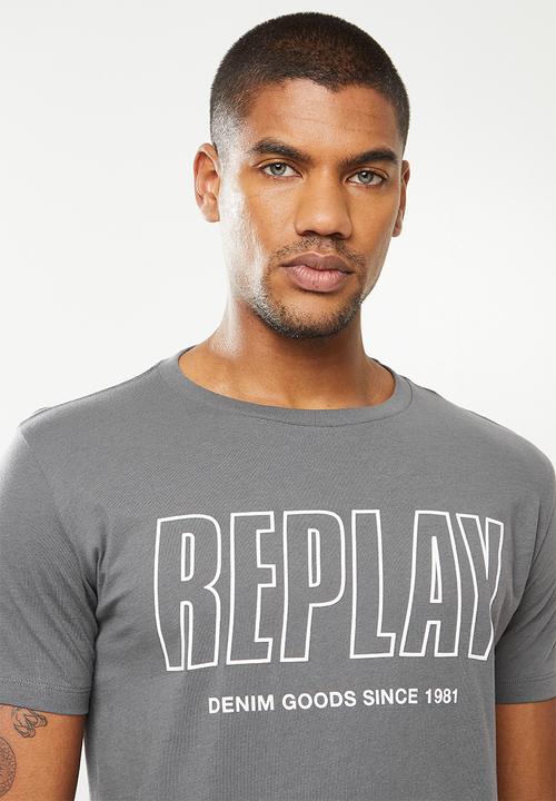 Replay - Bold print tee - grey
