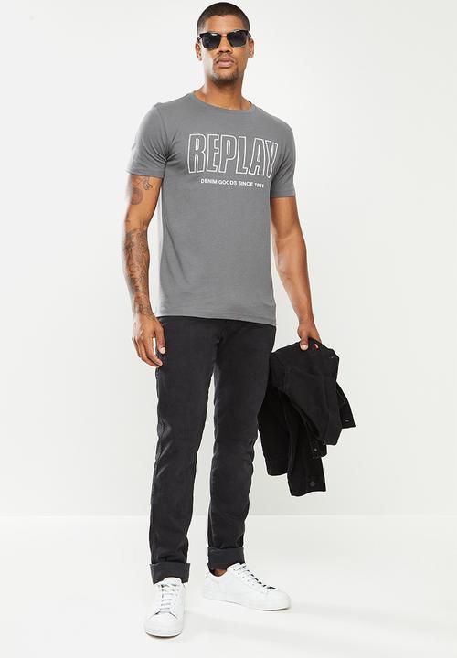 Replay - Bold print tee - grey