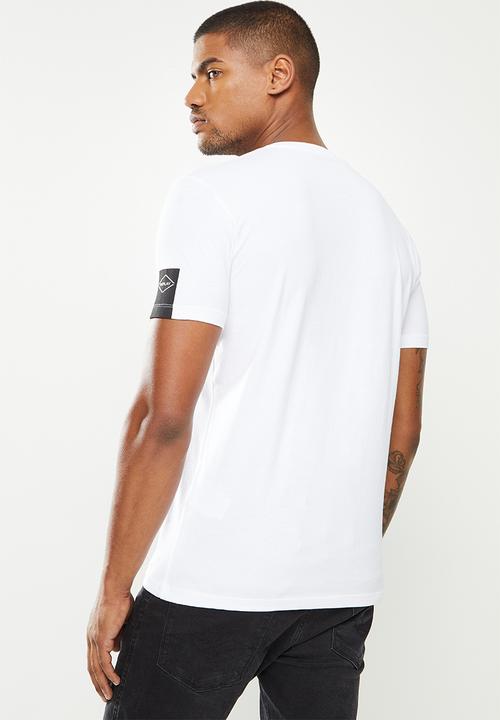 Replay - Left arm patch v-neck tee - white
