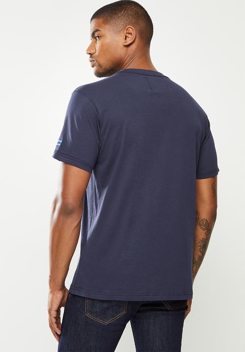 Replay - Left chest print tee - navy