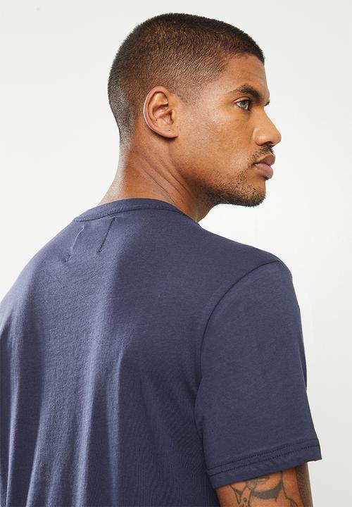 Replay - Left chest print tee - navy