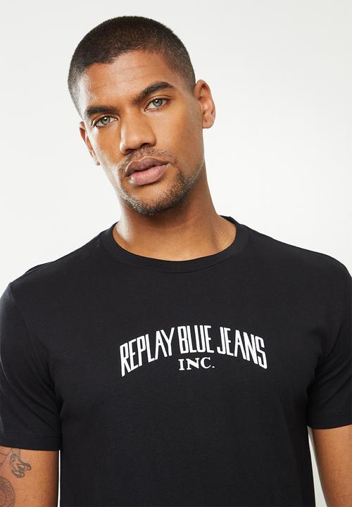 Replay - Center chest print tee - black
