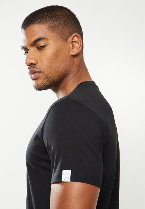 Replay - Center chest print tee - black