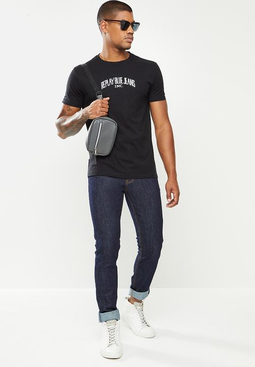 Replay - Center chest print tee - black