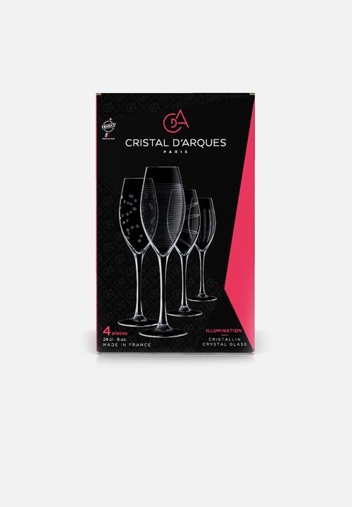 Cristal d’Arques - Illumination flute glasses - set of 4