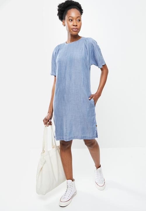 Superdry. - Tencel t-shirt dress - blue 