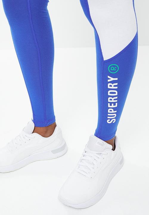 Superdry. - Active lifestyle full length leggings - blue