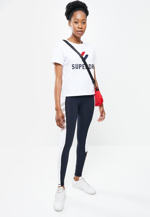 Superdry. - Active lifestyle full length leggings - navy