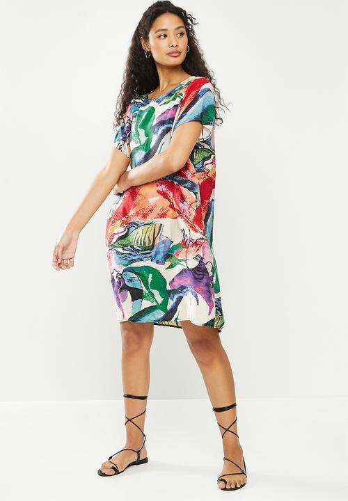 Stella Morgan - Printed shift dress - multi pink