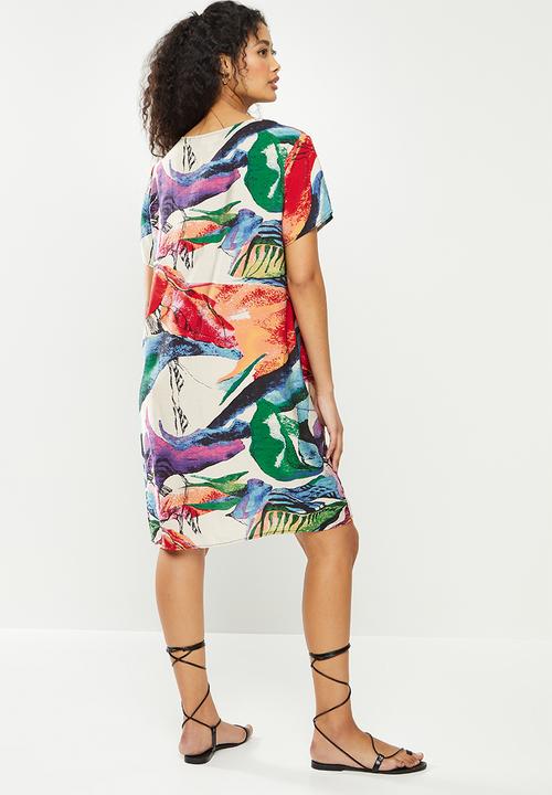 Stella Morgan - Printed shift dress - multi pink