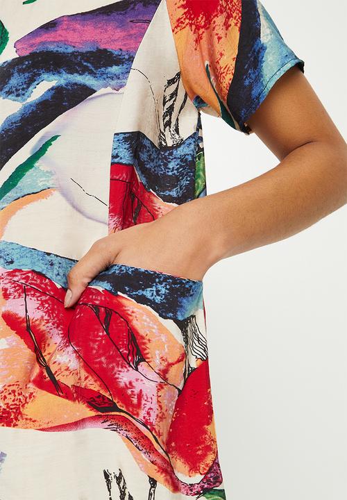 Stella Morgan - Printed shift dress - multi pink