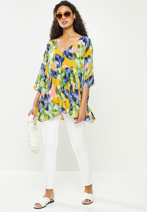Stella Morgan - Tropical oversized blouse top - multicolour