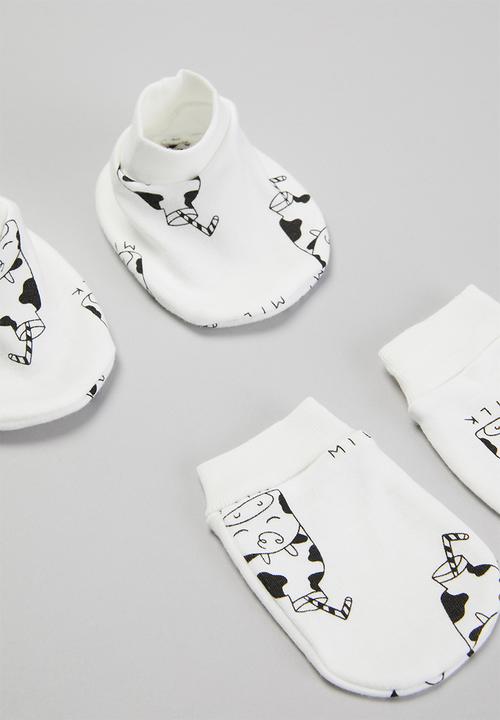 Pop Candy - Beanie, mittens & booties set - cream