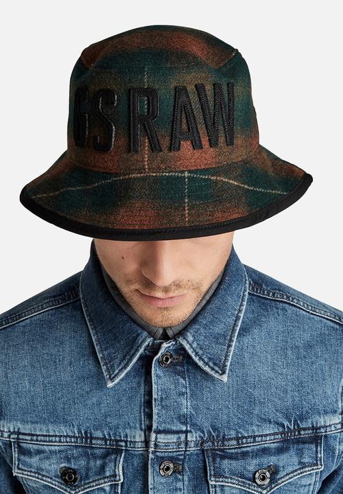 G-STAR - Wool check bucket hat - multi