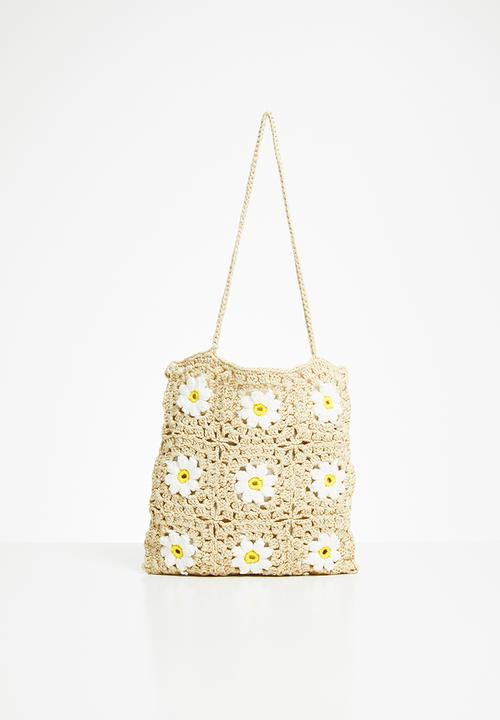 Superbalist - Daisy crochet shopper - beige & white 