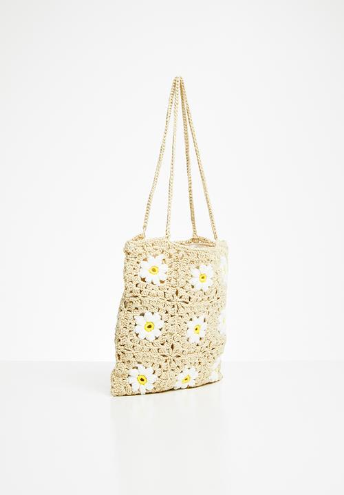 Superbalist - Daisy crochet shopper - beige & white 