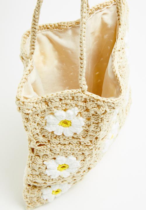 Superbalist - Daisy crochet shopper - beige & white 