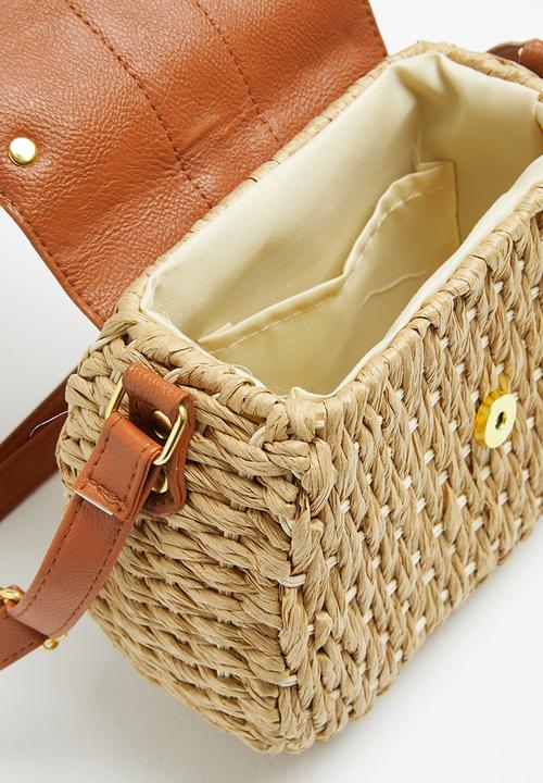 Superbalist - Raffia cross-body bag - brown