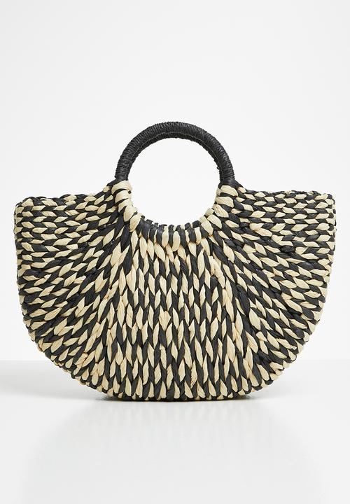 Superbalist - Raffia tote bag - black & cream 