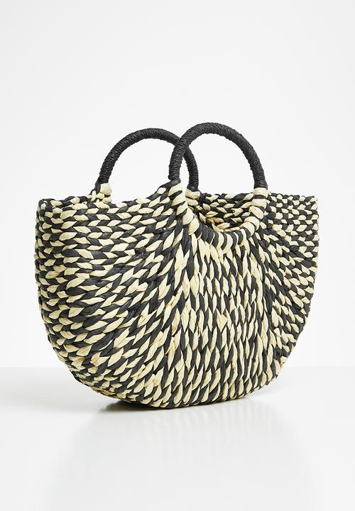 Superbalist - Raffia tote bag - black & cream 