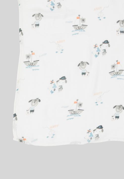 Pop Candy - Printed receiving blacket - blue