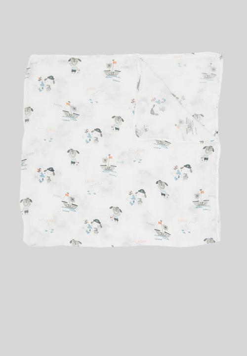 Pop Candy - Printed receiving blacket - blue