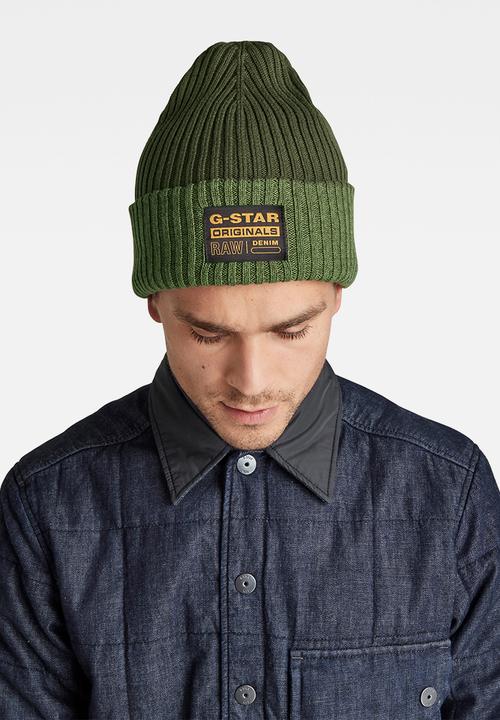 G-STAR - Vaan reversible beanie - grey & green 