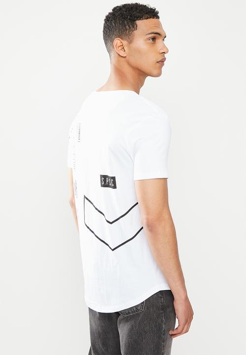S.P.C.C - Blunt regular fit scooped hem tee - white