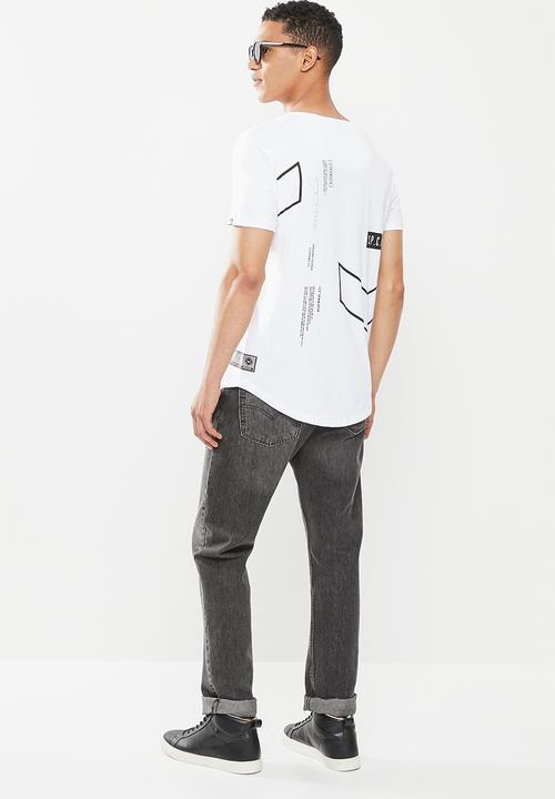 S.P.C.C - Blunt regular fit scooped hem tee - white
