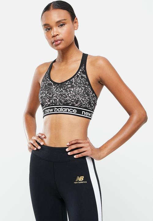 New Balance  - Nb pace bra print - black & pink 