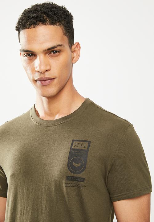 S.P.C.C - Frost regular fit stepped hem tee - green
