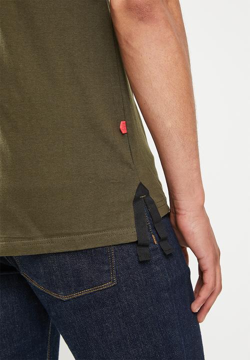 S.P.C.C - Frost regular fit stepped hem tee - green