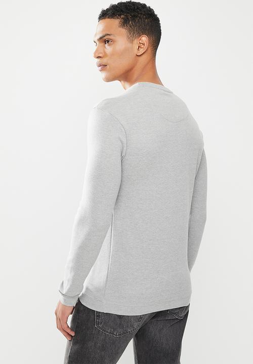 S.P.C.C - Ronson slimline fit straight hem, long sleeve top - grey