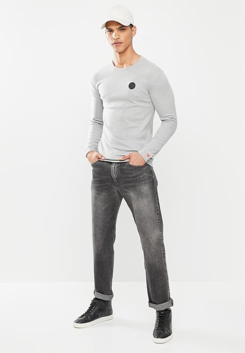 S.P.C.C - Ronson slimline fit straight hem, long sleeve top - grey