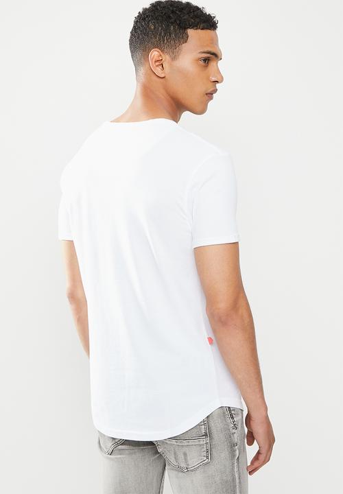 S.P.C.C - Palermo regular fit scooped hem tee - white