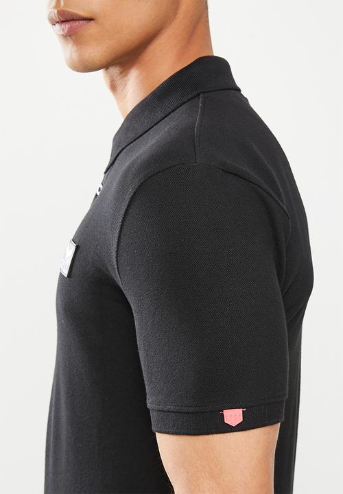 S.P.C.C - Cayenne slimline fit side slit straight hem polo - black