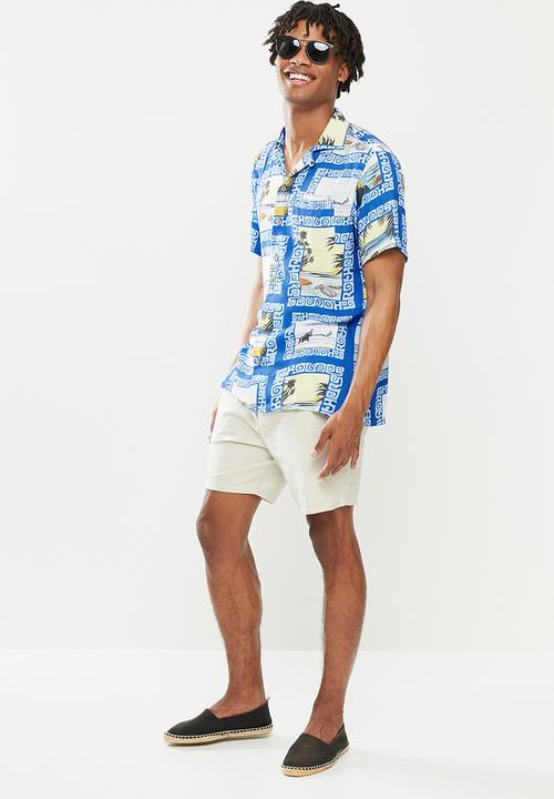 Holmes Bro's - Keep life wild short sleeve shirt - blue