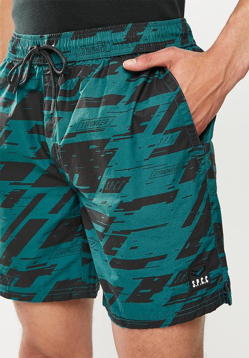 S.P.C.C - Gaudin regular fit elasticated shorts - blue & black 