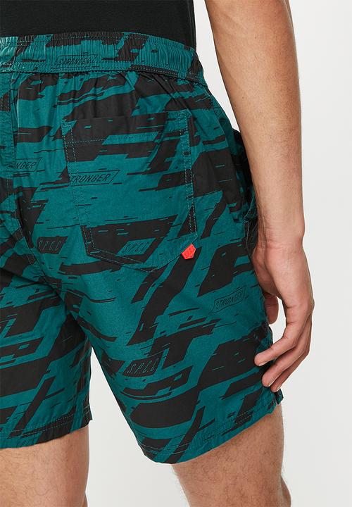 S.P.C.C - Gaudin regular fit elasticated shorts - blue & black 