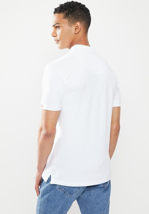 S.P.C.C - Cayenne slimline fit side slit straight hem polo - white 