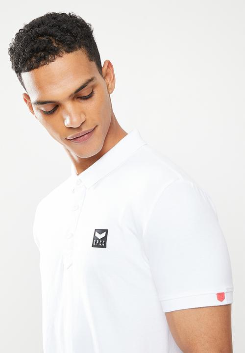 S.P.C.C - Cayenne slimline fit side slit straight hem polo - white 