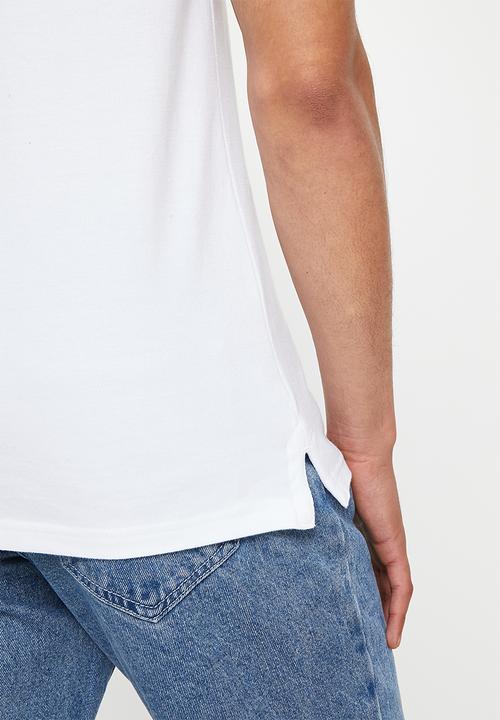 S.P.C.C - Cayenne slimline fit side slit straight hem polo - white 