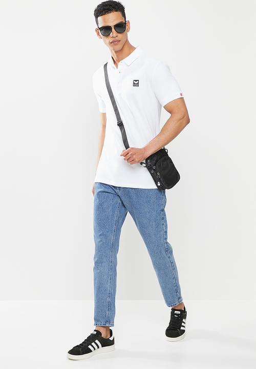 S.P.C.C - Cayenne slimline fit side slit straight hem polo - white 